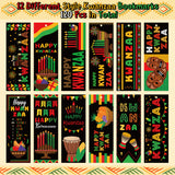 Haooryx 120Pcs Kwanzaa Bookmarks Happy Kwanzaa Bookmarks African Traditional Heritage Kwanzaa Festival Book Marks for Home Kwanzaa Holiday Party Celebrates Decoration Classroom Inspirational Supplies