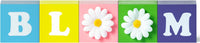 Haooryx 5Pcs Spring Easter Bloom Artificial Daisy Tiered Tray Decor Colorful Daisy Flower Bloom Wood Centerpieces Decorations Spring Farmhouse Wooden Sign for Easter Day Party Home Table Decor