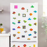 Haooryx 50pcs Building Block Sticker Set, Colorful Bricks Self-Adhesive Sticker Decals Cute Stickers for Building Block Lover Kid’s Birthday Party Supplies Bulk Bricks Sticker for Scrapbook Decor