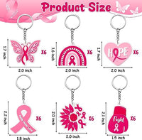 Haooryx 36pcs Breast Cancer Awareness Keychain for Girls Women, Pink Ribbon Hope Key Chain Breast Cancer Awareness Accessories Hope Fight Keychain Breast Cancer Awareness Party Favor Inspiring Gifts