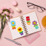 Cartoon Spring Flower DIY Sticker - Haooryx 300pcs Spring Theme Make A Flower Scene Sticker Roll, Cute Rose Sunflower Happy Face Flower Decals Mix and Match DIY Sticker for Kids Spring Party Supply