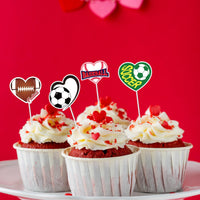 Haooryx 1000pcs Valentine’s Day Heart-Shaped Ball Sports Sticker Rolls, 16 Designs Sports Theme Football Basketball Baseball Soccer Self-Adhesive Sticker Decals for Sports Party Giftwrap Decor