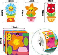 Cartoon Spring Flower DIY Sticker - Haooryx 300pcs Spring Theme Make A Flower Scene Sticker Roll, Cute Rose Sunflower Happy Face Flower Decals Mix and Match DIY Sticker for Kids Spring Party Supply