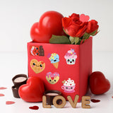 Haooryx 300pcs Valentine’s Day Make A Dessert Face Scene Sticker Roll, Make Your Own Dessert Cute Donut Ice Cream Cupcake Chocolate Sticker Mix and Match Sweet and Treat Party Decor Scrapbook Decor
