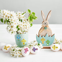 Haooryx 300pcs Easter Cross-Shaped Make a Cross Scene Sticker Roll Make Your Own Easter Theme Cross Sticker Decals Christian Religious Jesus He Is Risen Bunny Chick DIY Sticker for Easter Party Supply