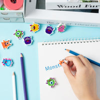Haooryx 60Pcs Halloween Monster Mini Eraser for Kids Bulk, Cartoon Monster Assorted Pencil Erasers 3D Desk Puzzle Erasers Pet for Student Homework Class Prizes Trick or Treat Party Gift Filler Favor