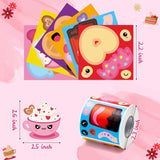 Haooryx 300pcs Valentine’s Day Make A Dessert Face Scene Sticker Roll, Make Your Own Dessert Cute Donut Ice Cream Cupcake Chocolate Sticker Mix and Match Sweet and Treat Party Decor Scrapbook Decor