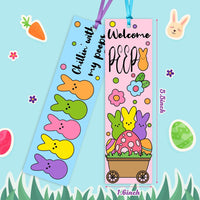 Haooryx 75Pcs Easter Color Your Own Bookmarks, Funny Bunny Peeps Book Mark Tags Kids DIY Coloring Blank Bookmarks for Easter Day Party Favor Gifts Student Rewards Supplies Classroom Art Craft Supplies
