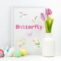 Haoorx 60pcs Spring Theme Butterfly Patterned Paper Set, Double-Sided 11’ x11’ Colorful Cute Butterfly Origami Paper Watercolor Butterfly Scrapbook Specialty Paper for Spring Easter Giftwrap Supplies