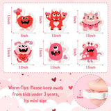 Haooryx 60Pcs Valentine Monster Mini Eraser for Kids, Cartoon Monster Assorted Pencil Erasers 3D Desk Puzzle Erasers Pet for Student Homework Class Prizes Valentine’s Party Gift Filler Favor