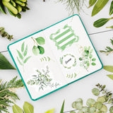 Haooryx 60pcs Green Eucalyptus Leaves Patterned Paper, 11x11 Inch Greenery Double-Sided Decorative Craft Paper Cute Eucalyptus Leaves Plaid Scrapbook Origami Paper Gift Wrap DIY Photo Album Decor