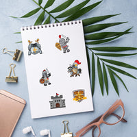 Haooryx 300pcs Armor of God Scene DIY Sticker Roll, Make Your Own Knight Castle Sticker Decals Armor of God Faith Cartoon Medieval Armor Mix and Match Religious Sticker for Sunday School VBS Supply
