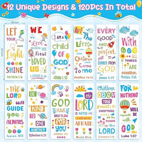 Haooryx 123pcs Bible Verse Bookmarks for Kids, Religious Inspirational Bookmarks Colorful Flower Balloon DIY Book Marks Sunday School Supplies Reading Lovers Gift Goodie Bag Fillers Class Rewards