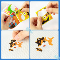 Haooryx 300pcs Ocean Animal Make A Shark Stickers Roll Funny Make Your Own Sea Creature Sticker Mix and Match Shark DIY Sticker for Water Bottles Laptop Kids Birthday Party Favors