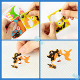 Haooryx 300pcs Ocean Animal Make A Shark Stickers Roll Funny Make Your Own Sea Creature Sticker Mix and Match Shark DIY Sticker for Water Bottles Laptop Kids Birthday Party Favors