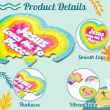 Haooryx 12PCS Christian You are A Pieces of Gods Plan Puzzles Colorful Cross Rainbow Religious Children Paper Puzzle Game for Kid Sunday School Educational Jigsaw Puzzle Easter Classroom VBS Activity