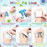 Haooryx 24 Pack Pi Day Tattoos Bulk Pi Symbol Temporary Tattoos Waterproof Lastingor Pi Day Stickers for Pi Day Present Theme Party Decorations School Classroom Student Math Class Favor Supplies