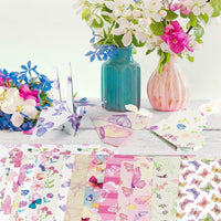 Haoorx 60pcs Spring Theme Butterfly Patterned Paper Set, Double-Sided 11’ x11’ Colorful Cute Butterfly Origami Paper Watercolor Butterfly Scrapbook Specialty Paper for Spring Easter Giftwrap Supplies