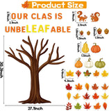 Haooryx 149Pcs Fall Autumn Unbeleafable Artificial Leaves Cutouts Bulletin Board Decoration Set, Fall Leaves Pumpkin Paper Patterned Cut-Outs for Autumn Classroom Blackboard Whiteboard Wall Decor