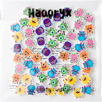 Haooryx 60Pcs Halloween Monster Mini Eraser for Kids Bulk, Cartoon Monster Assorted Pencil Erasers 3D Desk Puzzle Erasers Pet for Student Homework Class Prizes Trick or Treat Party Gift Filler Favor