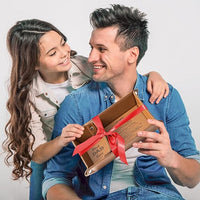 Haooryx 3Pcs Best DAD Ever PU Leather Valet Tray and Keychain Brown PU Leather Catchall Tray with Envelope Nightstand Holder Christmas Housewarming Present for Keys Watch Phone Wallet Jewelry