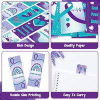 Haooryx 123Pcs Suicide Prevention Awareness Bookmarks, Teal Purple You are Not Alone Never Give Up Stay Tomorrow Needs You Book Marks for Suicide Prevention Awareness Seminar Stationery Supplies