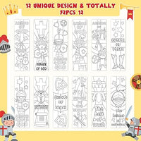 Haooryx 75Pcs Armor of God Color Your Own Bookmarks Religious Knight Christian DIY Coloring Blank Bookmarks Sunday School Art Crafts Supplies Goodie Bag Fillers Classroom Reading Enthusiasts Rewards