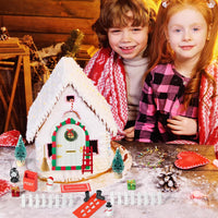 Haooryx 22pcs Christmas Magic Wooden Miniature Fairy Doors Accessories, Christmas Elf Magic Door for Wall Fairies Magical Door Decoration Christmas Party Outdoor Xmas Decor (White Door)