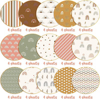 Haooryx 60pcs Boho Pattern Paper Set 11x11 Inch Retro Boho Rainbow Double-sided Decorative Craft Paper Colorful Vintage Art Craft Scrapbook Paper for Card Making Gift Wrap Photo Album Summer Decor