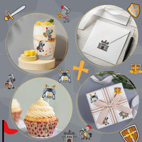 Haooryx 300pcs Armor of God Scene DIY Sticker Roll, Make Your Own Knight Castle Sticker Decals Armor of God Faith Cartoon Medieval Armor Mix and Match Religious Sticker for Sunday School VBS Supply