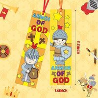 Haooryx 75Pcs Armor of God Color Your Own Bookmarks Religious Knight Christian DIY Coloring Blank Bookmarks Sunday School Art Crafts Supplies Goodie Bag Fillers Classroom Reading Enthusiasts Rewards