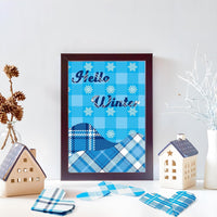 Haooryx 60pcs Winter Season Blue and White Plaid Pattern Paper Set, 11 x 11 Inch Snowflakes Blue and White Buffalo Double-Sided Glossy Origami Paper Christmas DIY Scrapbook Giftwrap Decorative Paper