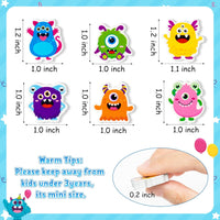 Haooryx 60Pcs Halloween Monster Mini Eraser for Kids Bulk, Cartoon Monster Assorted Pencil Erasers 3D Desk Puzzle Erasers Pet for Student Homework Class Prizes Trick or Treat Party Gift Filler Favor