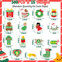 Haooryx 300pcs Christmas Theme Religious Cartoon Foam Sticker Cute Angel Snowman Cross Chtistian Self Adhesive EVA Foam Sticker Christian Bible Religious Sticker for VBS Sunday School Xmas Party Decor