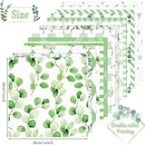 Haooryx 60pcs Green Eucalyptus Leaves Patterned Paper, 11x11 Inch Greenery Double-Sided Decorative Craft Paper Cute Eucalyptus Leaves Plaid Scrapbook Origami Paper Gift Wrap DIY Photo Album Decor