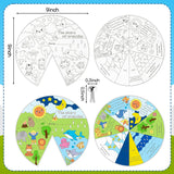 Haooryx 24Sets Color Your Own Creation Wheel, The Story of Creation DIY Religious Crafts Wheel for Kids Bible The Story of God Creating The World in Seven Days Craft Wheel Sunday School VBS Activity