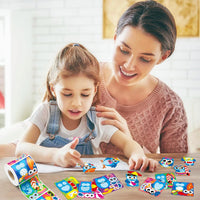 Haooryx 300pcs Summer Owl Make A Face Scene Sticker Roll Make Your Own Owl Decorative Sticker Mixed and Match Self-Adhesive DIY Summer Theme Sticker for Scrapbooking Water Bottle Laptop Decals