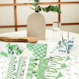 Haooryx 60pcs Green Eucalyptus Leaves Patterned Paper, 11x11 Inch Greenery Double-Sided Decorative Craft Paper Cute Eucalyptus Leaves Plaid Scrapbook Origami Paper Gift Wrap DIY Photo Album Decor