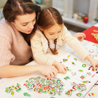 Haooryx 300pcs Christmas Theme Religious Cartoon Foam Sticker Cute Angel Snowman Cross Chtistian Self Adhesive EVA Foam Sticker Christian Bible Religious Sticker for VBS Sunday School Xmas Party Decor
