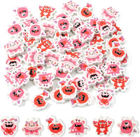 Haooryx 60Pcs Valentine Monster Mini Eraser for Kids, Cartoon Monster Assorted Pencil Erasers 3D Desk Puzzle Erasers Pet for Student Homework Class Prizes Valentine’s Party Gift Filler Favor