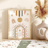 Haooryx 60pcs Boho Pattern Paper Set 11x11 Inch Retro Boho Rainbow Double-sided Decorative Craft Paper Colorful Vintage Art Craft Scrapbook Paper for Card Making Gift Wrap Photo Album Summer Decor