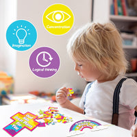Haooryx 12PCS Christian You are A Pieces of Gods Plan Puzzles Colorful Cross Rainbow Religious Children Paper Puzzle Game for Kid Sunday School Educational Jigsaw Puzzle Easter Classroom VBS Activity