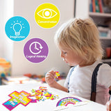 Haooryx 12PCS Christian You are A Pieces of Gods Plan Puzzles Colorful Cross Rainbow Religious Children Paper Puzzle Game for Kid Sunday School Educational Jigsaw Puzzle Easter Classroom VBS Activity