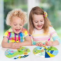 Haooryx 24Sets Color Your Own Creation Wheel, The Story of Creation DIY Religious Crafts Wheel for Kids Bible The Story of God Creating The World in Seven Days Craft Wheel Sunday School VBS Activity