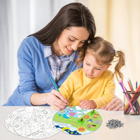 Haooryx 24Sets Color Your Own Creation Wheel, The Story of Creation DIY Religious Crafts Wheel for Kids Bible The Story of God Creating The World in Seven Days Craft Wheel Sunday School VBS Activity