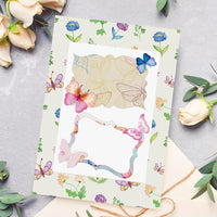 Haoorx 60pcs Spring Theme Butterfly Patterned Paper Set, Double-Sided 11’ x11’ Colorful Cute Butterfly Origami Paper Watercolor Butterfly Scrapbook Specialty Paper for Spring Easter Giftwrap Supplies