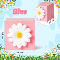 Haooryx 5Pcs Spring Easter Bloom Artificial Daisy Tiered Tray Decor Colorful Daisy Flower Bloom Wood Centerpieces Decorations Spring Farmhouse Wooden Sign for Easter Day Party Home Table Decor