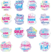Haooryx 300pcs Religious Cartoon Colorful Foam Stickers Sunday School Bible Christian Self Adhesive Foam Sticker Motivational Saying from The Bible Puffy Sticker for Kids Reward Church Activity Decor