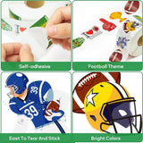 Haooryx 800pcs Football Sticker Roll(One Roll), Cartoon Football Sticker Decal for Sport Football Lover Self-Adhesive Football for Water Bottle Laptop Football Match Decor Sports Party Supply