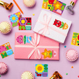 Cartoon Spring Flower DIY Sticker - Haooryx 300pcs Spring Theme Make A Flower Scene Sticker Roll, Cute Rose Sunflower Happy Face Flower Decals Mix and Match DIY Sticker for Kids Spring Party Supply